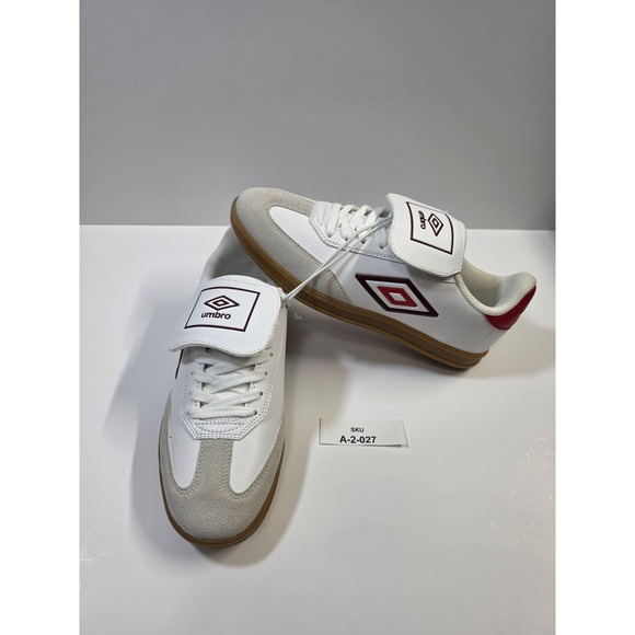 Umbro UMBRO-TX White Red Gum Soccer Sneakers Low Top Lace Up Rubber Outsole 10 main image 7